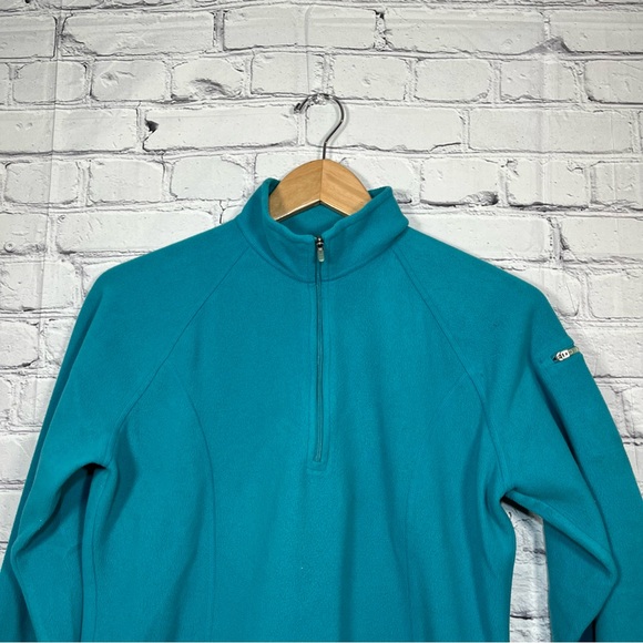 LL Bean Fleece Jacket Womens Size Small Teal Full Zip Outdoor Lightweight - Picture 2 of 9